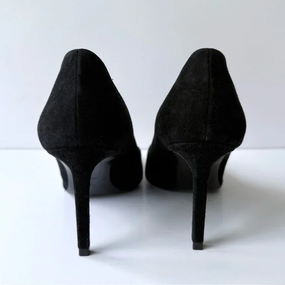 Saint Laurent Black Suede Pointed Toe High Heel Pumps 37 - Picture 7 of 16